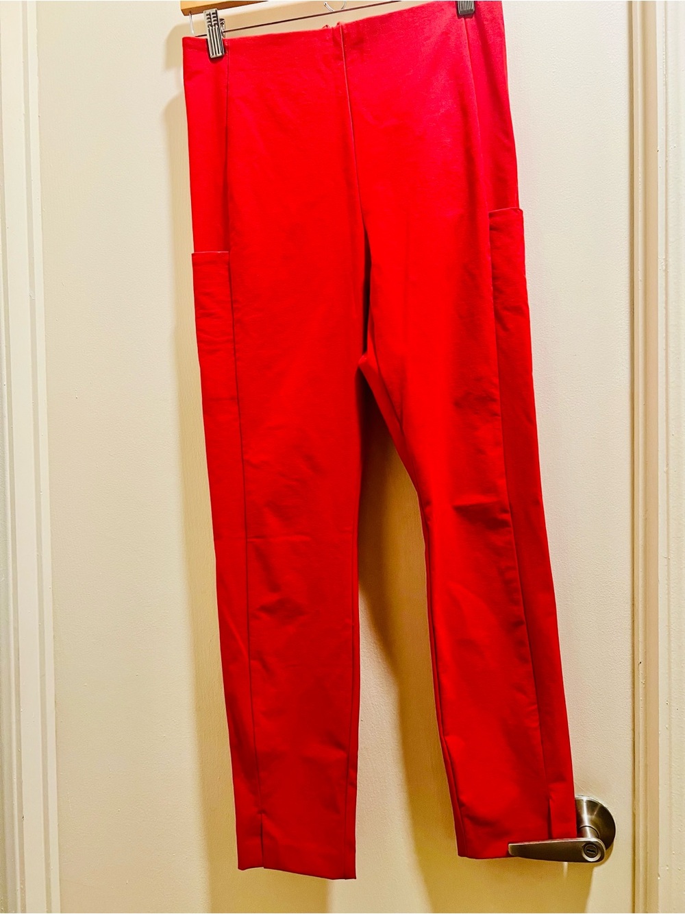 Athleta Red Ankle-Length Pull-On Pocket Pants